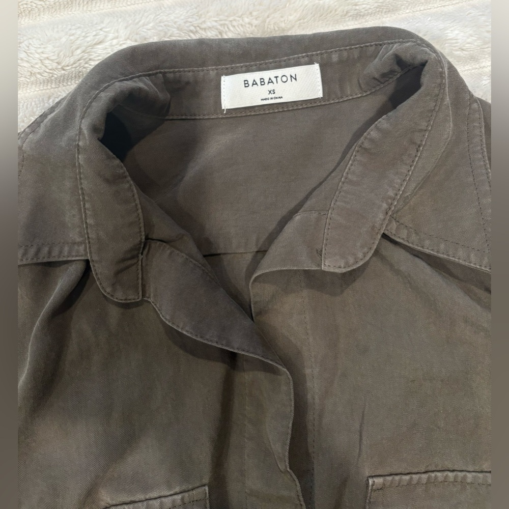 Babaton Olive Green Button-Down Utility Shirt - image 3